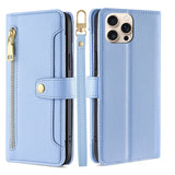 Sheep Texture Cross-body Zipper Wallet Leather Phone Case, For iPhone 17e / 16e, For iPhone 17 Pro Max, For iPhone 17 Pro, For iPhone 17, For iPhone Air, For iPhone 16 Pro Max, For iPhone 16 Pro, For iPhone 16 Plus