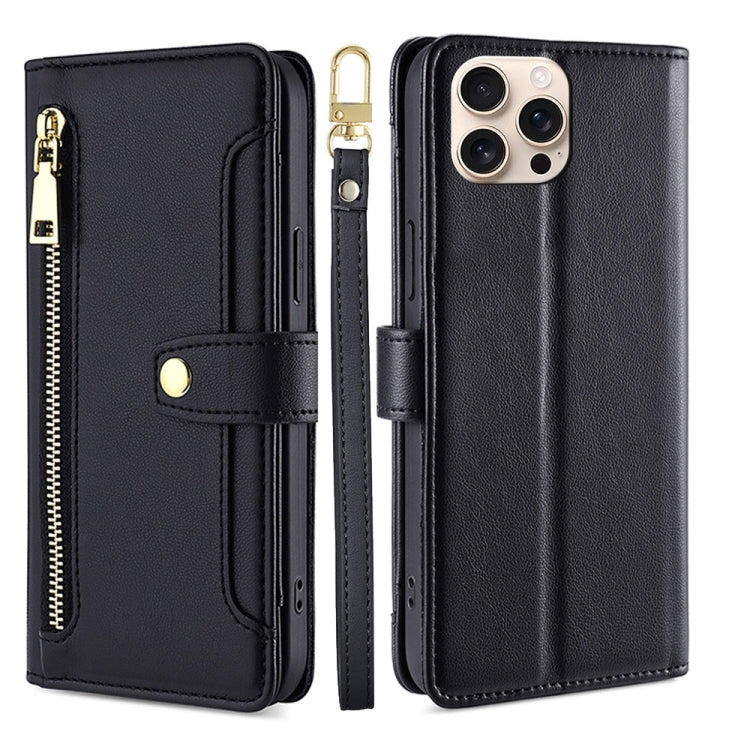 Sheep Texture Cross-body Zipper Wallet Leather Phone Case, For iPhone 17e / 16e, For iPhone 17 Pro Max, For iPhone 17 Pro, For iPhone 17, For iPhone Air, For iPhone 16 Pro Max, For iPhone 16 Pro, For iPhone 16 Plus