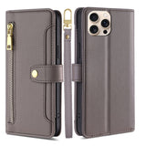 Sheep Texture Cross-body Zipper Wallet Leather Phone Case, For iPhone 17e / 16e, For iPhone 17 Pro Max, For iPhone 17 Pro, For iPhone 17, For iPhone Air, For iPhone 16 Pro Max, For iPhone 16 Pro, For iPhone 16 Plus