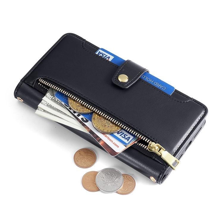 Sheep Texture Cross-body Zipper Wallet Leather Phone Case, For iPhone 17e / 16e, For iPhone 17 Pro Max, For iPhone 17 Pro, For iPhone 17, For iPhone Air, For iPhone 16 Pro Max, For iPhone 16 Pro, For iPhone 16 Plus