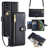 Sheep Texture Cross-body Zipper Wallet Leather Phone Case, For iPhone 16, For iPhone XS Max
