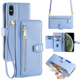 Sheep Texture Cross-body Zipper Wallet Leather Phone Case, For iPhone 16, For iPhone XS Max