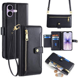 Sheep Texture Cross-body Zipper Wallet Leather Phone Case, For iPhone 17e / 16e, For iPhone 17 Pro Max, For iPhone 17 Pro, For iPhone 17, For iPhone Air, For iPhone 16 Pro Max, For iPhone 16 Pro, For iPhone 16 Plus