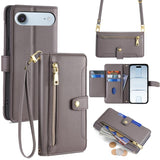 Sheep Texture Cross-body Zipper Wallet Leather Phone Case, For iPhone 17e / 16e, For iPhone 17 Pro Max, For iPhone 17 Pro, For iPhone 17, For iPhone Air, For iPhone 16 Pro Max, For iPhone 16 Pro, For iPhone 16 Plus