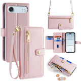 Sheep Texture Cross-body Zipper Wallet Leather Phone Case, For iPhone 17e / 16e, For iPhone 17 Pro Max, For iPhone 17 Pro, For iPhone 17, For iPhone Air, For iPhone 16 Pro Max, For iPhone 16 Pro, For iPhone 16 Plus