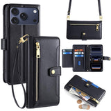 Sheep Texture Cross-body Zipper Wallet Leather Phone Case, For iPhone 17e / 16e, For iPhone 17 Pro Max, For iPhone 17 Pro, For iPhone 17, For iPhone Air, For iPhone 16 Pro Max, For iPhone 16 Pro, For iPhone 16 Plus