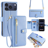 Sheep Texture Cross-body Zipper Wallet Leather Phone Case, For iPhone 17e / 16e, For iPhone 17 Pro Max, For iPhone 17 Pro, For iPhone 17, For iPhone Air, For iPhone 16 Pro Max, For iPhone 16 Pro, For iPhone 16 Plus
