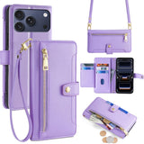 Sheep Texture Cross-body Zipper Wallet Leather Phone Case, For iPhone 17e / 16e, For iPhone 17 Pro Max, For iPhone 17 Pro, For iPhone 17, For iPhone Air, For iPhone 16 Pro Max, For iPhone 16 Pro, For iPhone 16 Plus