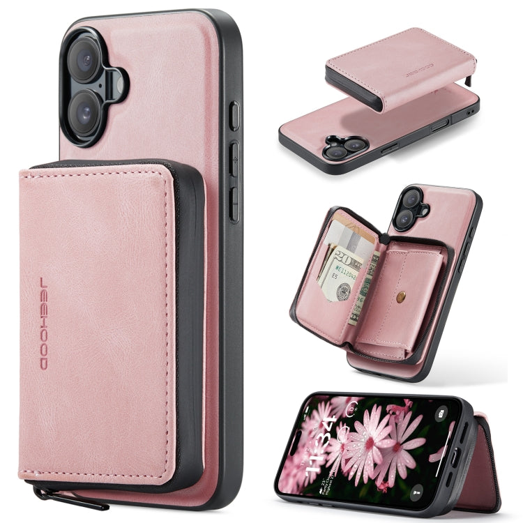 JEEHOOD J02 Magnetic Zipper Horizontal Flip Leather Phone Case, For iPhone 17e / 16e, For iPhone 17 Pro Max, For iPhone 17 Pro, For iPhone Air, For iPhone 16 Plus, For iPhone 16