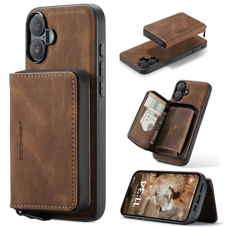 JEEHOOD J02 Magnetic Zipper Horizontal Flip Leather Phone Case, For iPhone 17e / 16e, For iPhone 17 Pro Max, For iPhone 17 Pro, For iPhone Air, For iPhone 16 Plus, For iPhone 16