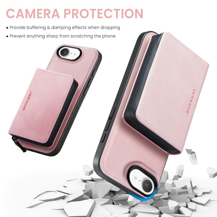 JEEHOOD J02 Magnetic Zipper Horizontal Flip Leather Phone Case, For iPhone 17e / 16e, For iPhone 17 Pro Max, For iPhone 17 Pro, For iPhone Air, For iPhone 16 Plus, For iPhone 16