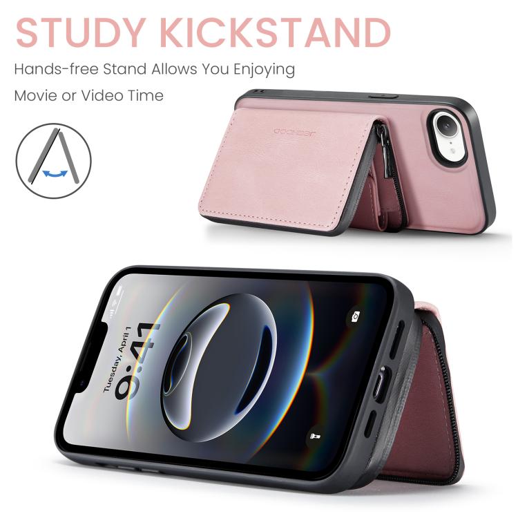 JEEHOOD J02 Magnetic Zipper Horizontal Flip Leather Phone Case, For iPhone 17e / 16e, For iPhone 17 Pro Max, For iPhone 17 Pro, For iPhone Air, For iPhone 16 Plus, For iPhone 16