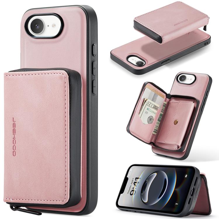 JEEHOOD J02 Magnetic Zipper Horizontal Flip Leather Phone Case, For iPhone 17e / 16e, For iPhone 17 Pro Max, For iPhone 17 Pro, For iPhone Air, For iPhone 16 Plus, For iPhone 16