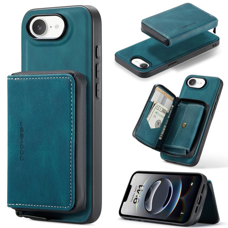 JEEHOOD J02 Magnetic Zipper Horizontal Flip Leather Phone Case, For iPhone 17e / 16e, For iPhone 17 Pro Max, For iPhone 17 Pro, For iPhone Air, For iPhone 16 Plus, For iPhone 16