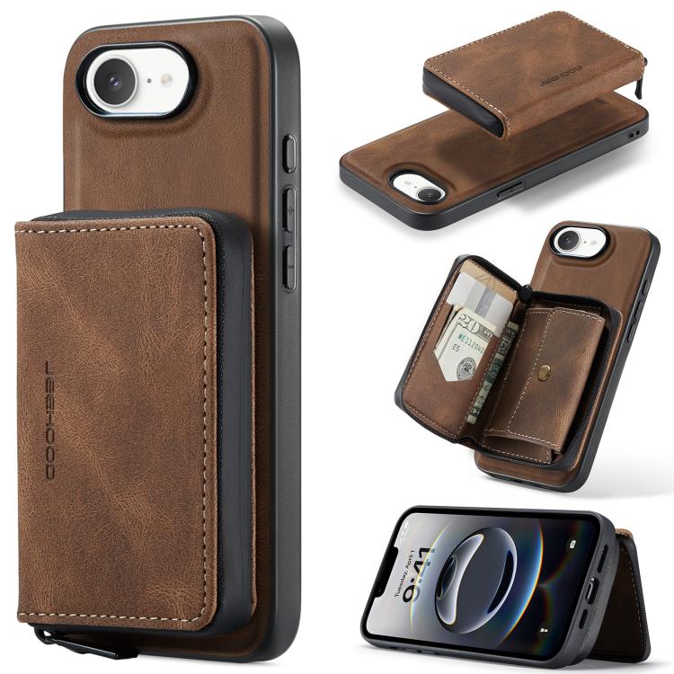 JEEHOOD J02 Magnetic Zipper Horizontal Flip Leather Phone Case, For iPhone 17e / 16e, For iPhone 17 Pro Max, For iPhone 17 Pro, For iPhone Air, For iPhone 16 Plus, For iPhone 16