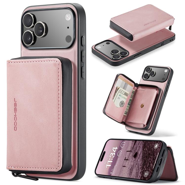 JEEHOOD J02 Magnetic Zipper Horizontal Flip Leather Phone Case, For iPhone 17e / 16e, For iPhone 17 Pro Max, For iPhone 17 Pro, For iPhone Air, For iPhone 16 Plus, For iPhone 16