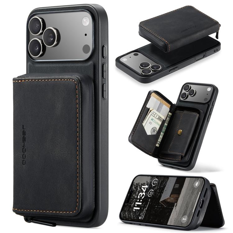 JEEHOOD J02 Magnetic Zipper Horizontal Flip Leather Phone Case, For iPhone 17e / 16e, For iPhone 17 Pro Max, For iPhone 17 Pro, For iPhone Air, For iPhone 16 Plus, For iPhone 16
