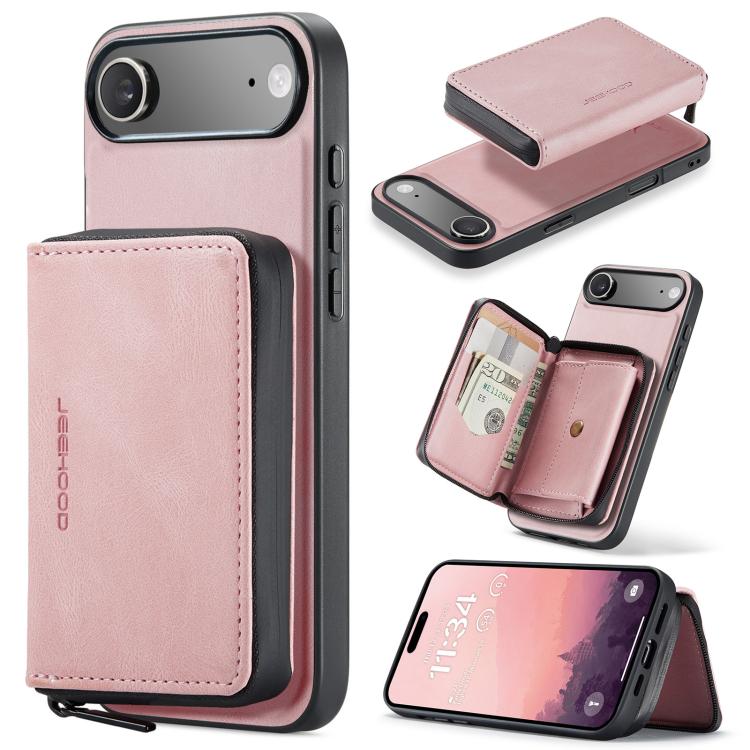 JEEHOOD J02 Magnetic Zipper Horizontal Flip Leather Phone Case, For iPhone 17e / 16e, For iPhone 17 Pro Max, For iPhone 17 Pro, For iPhone Air, For iPhone 16 Plus, For iPhone 16
