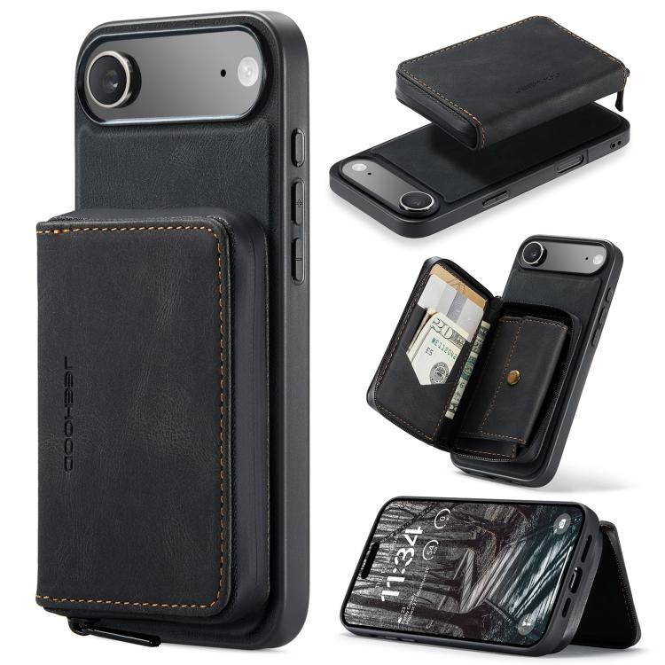JEEHOOD J02 Magnetic Zipper Horizontal Flip Leather Phone Case, For iPhone 17e / 16e, For iPhone 17 Pro Max, For iPhone 17 Pro, For iPhone Air, For iPhone 16 Plus, For iPhone 16