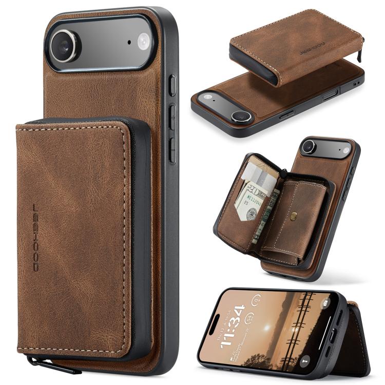 JEEHOOD J02 Magnetic Zipper Horizontal Flip Leather Phone Case, For iPhone 17e / 16e, For iPhone 17 Pro Max, For iPhone 17 Pro, For iPhone Air, For iPhone 16 Plus, For iPhone 16
