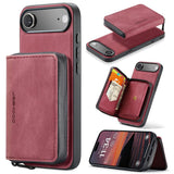 JEEHOOD J02 Magnetic Zipper Horizontal Flip Leather Phone Case, For iPhone 17e / 16e, For iPhone 17 Pro Max, For iPhone 17 Pro, For iPhone Air, For iPhone 16 Plus, For iPhone 16
