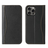Fierre Shann Cowhide Leather Flip Leather Phone Case, For iPhone 17 Pro Max, For iPhone 17 Pro, For iPhone 17, For iPhone Air, For iPhone 16 Pro Max, For iPhone 16 Pro, For iPhone 16 Plus, For iPhone 16