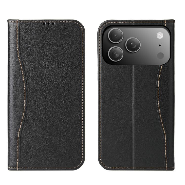 Fierre Shann Cowhide Leather Flip Leather Phone Case, For iPhone 17 Pro Max, For iPhone 17 Pro, For iPhone 17, For iPhone Air, For iPhone 16 Pro Max, For iPhone 16 Pro, For iPhone 16 Plus, For iPhone 16