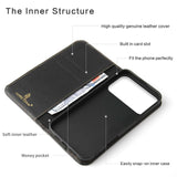 Fierre Shann Cowhide Leather Flip Leather Phone Case, For iPhone 17 Pro Max, For iPhone 17 Pro, For iPhone 17, For iPhone Air, For iPhone 16 Pro Max, For iPhone 16 Pro, For iPhone 16 Plus, For iPhone 16