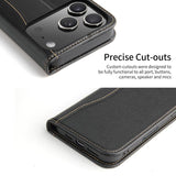 Fierre Shann Cowhide Leather Flip Leather Phone Case, For iPhone 17 Pro Max, For iPhone 17 Pro, For iPhone 17, For iPhone Air, For iPhone 16 Pro Max, For iPhone 16 Pro, For iPhone 16 Plus, For iPhone 16