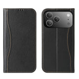 Fierre Shann Cowhide Leather Flip Leather Phone Case, For iPhone 17 Pro Max, For iPhone 17 Pro, For iPhone 17, For iPhone Air, For iPhone 16 Pro Max, For iPhone 16 Pro, For iPhone 16 Plus, For iPhone 16
