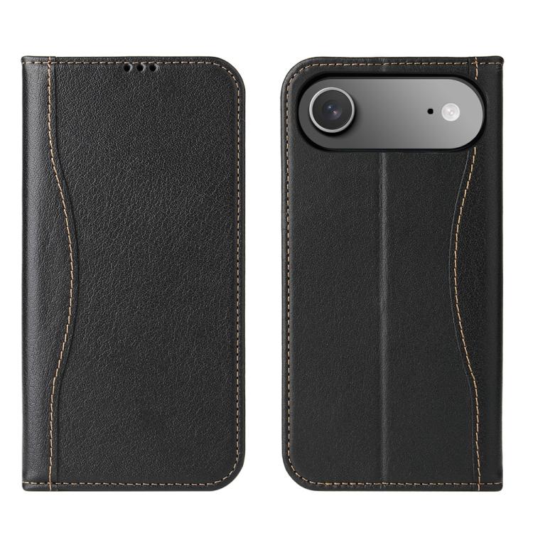 Fierre Shann Cowhide Leather Flip Leather Phone Case, For iPhone 17 Pro Max, For iPhone 17 Pro, For iPhone 17, For iPhone Air, For iPhone 16 Pro Max, For iPhone 16 Pro, For iPhone 16 Plus, For iPhone 16