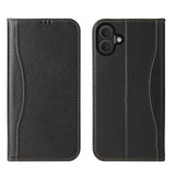 Fierre Shann Cowhide Leather Flip Leather Phone Case, For iPhone 17 Pro Max, For iPhone 17 Pro, For iPhone 17, For iPhone Air, For iPhone 16 Pro Max, For iPhone 16 Pro, For iPhone 16 Plus, For iPhone 16