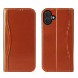 Fierre Shann Cowhide Leather Flip Leather Phone Case, For iPhone 17 Pro Max, For iPhone 17 Pro, For iPhone 17, For iPhone Air, For iPhone 16 Pro Max, For iPhone 16 Pro, For iPhone 16 Plus, For iPhone 16