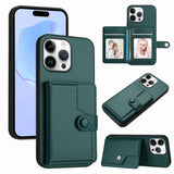 Button Card Bag RFID Anti-theft Phone Case, For iPhone 17 Pro Max, For iPhone 17 Pro, For iPhone 17, For iPhone Air, For iPhone 16 Pro Max, For iPhone 16 Pro, For iPhone 16 Plus, For iPhone 16