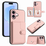Button Card Bag RFID Anti-theft Phone Case, For iPhone 17 Pro Max, For iPhone 17 Pro, For iPhone 17, For iPhone Air, For iPhone 16 Pro Max, For iPhone 16 Pro, For iPhone 16 Plus, For iPhone 16