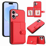 Button Card Bag RFID Anti-theft Phone Case, For iPhone 17 Pro Max, For iPhone 17 Pro, For iPhone 17, For iPhone Air, For iPhone 16 Pro Max, For iPhone 16 Pro, For iPhone 16 Plus, For iPhone 16