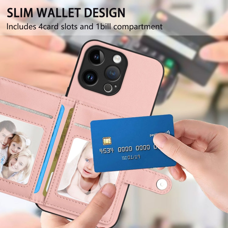 Button Card Bag RFID Anti-theft Phone Case, For iPhone 15 Pro Max, For iPhone 15 Pro, For iPhone 15 Plus, For iPhone 15, For iPhone 14 Plus, For iPhone 14, For iPhone 14 Pro, For iPhone 14 Pro Max