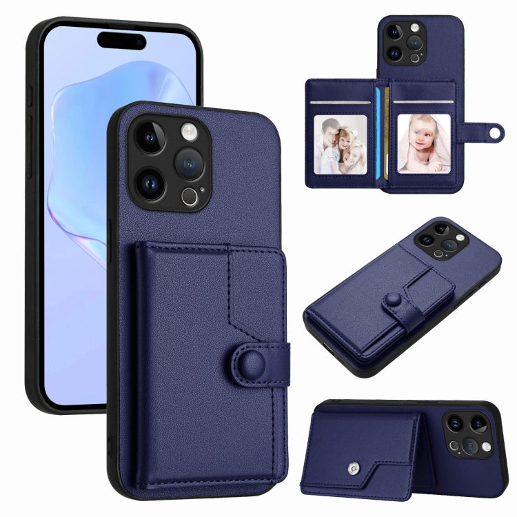 Button Card Bag RFID Anti-theft Phone Case, For iPhone 15 Pro Max, For iPhone 15 Pro, For iPhone 15 Plus, For iPhone 15, For iPhone 14 Plus, For iPhone 14, For iPhone 14 Pro, For iPhone 14 Pro Max