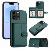 Button Card Bag RFID Anti-theft Phone Case, For iPhone 15 Pro Max, For iPhone 15 Pro, For iPhone 15 Plus, For iPhone 15, For iPhone 14 Plus, For iPhone 14, For iPhone 14 Pro, For iPhone 14 Pro Max