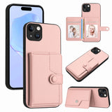 Button Card Bag RFID Anti-theft Phone Case, For iPhone 15 Pro Max, For iPhone 15 Pro, For iPhone 15 Plus, For iPhone 15, For iPhone 14 Plus, For iPhone 14, For iPhone 14 Pro, For iPhone 14 Pro Max