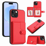 Button Card Bag RFID Anti-theft Phone Case, For iPhone 15 Pro Max, For iPhone 15 Pro, For iPhone 15 Plus, For iPhone 15, For iPhone 14 Plus, For iPhone 14, For iPhone 14 Pro, For iPhone 14 Pro Max