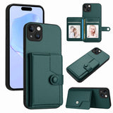 Button Card Bag RFID Anti-theft Phone Case, For iPhone 15 Pro Max, For iPhone 15 Pro, For iPhone 15 Plus, For iPhone 15, For iPhone 14 Plus, For iPhone 14, For iPhone 14 Pro, For iPhone 14 Pro Max