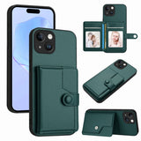 Button Card Bag RFID Anti-theft Phone Case, For iPhone 15 Pro Max, For iPhone 15 Pro, For iPhone 15 Plus, For iPhone 15, For iPhone 14 Plus, For iPhone 14, For iPhone 14 Pro, For iPhone 14 Pro Max