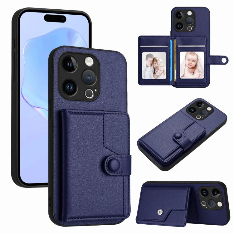 Button Card Bag RFID Anti-theft Phone Case, For iPhone 15 Pro Max, For iPhone 15 Pro, For iPhone 15 Plus, For iPhone 15, For iPhone 14 Plus, For iPhone 14, For iPhone 14 Pro, For iPhone 14 Pro Max