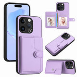 Button Card Bag RFID Anti-theft Phone Case, For iPhone 15 Pro Max, For iPhone 15 Pro, For iPhone 15 Plus, For iPhone 15, For iPhone 14 Plus, For iPhone 14, For iPhone 14 Pro, For iPhone 14 Pro Max