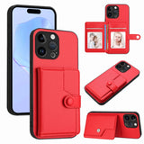 Button Card Bag RFID Anti-theft Phone Case, For iPhone 15 Pro Max, For iPhone 15 Pro, For iPhone 15 Plus, For iPhone 15, For iPhone 14 Plus, For iPhone 14, For iPhone 14 Pro, For iPhone 14 Pro Max
