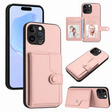 Button Card Bag RFID Anti-theft Phone Case, For iPhone SE 2022 / 2020, For iPhone 13 Pro Max, For iPhone 13 Pro, For iPhone 13, For iPhone 13 mini, For iPhone 12, For iPhone 12 Pro Max, For iPhone 12 Pro