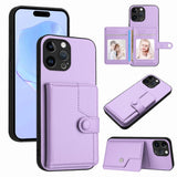 Button Card Bag RFID Anti-theft Phone Case, For iPhone SE 2022 / 2020, For iPhone 13 Pro Max, For iPhone 13 Pro, For iPhone 13, For iPhone 13 mini, For iPhone 12, For iPhone 12 Pro Max, For iPhone 12 Pro