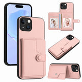 Button Card Bag RFID Anti-theft Phone Case, For iPhone SE 2022 / 2020, For iPhone 13 Pro Max, For iPhone 13 Pro, For iPhone 13, For iPhone 13 mini, For iPhone 12, For iPhone 12 Pro Max, For iPhone 12 Pro