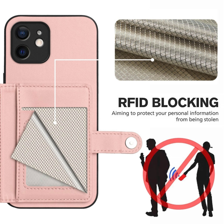 Button Card Bag RFID Anti-theft Phone Case, For iPhone 12 mini, For iPhone 11 Pro Max, For iPhone 11, For iPhone 11 Pro, For iPhone XS / X, For iPhone XR, For iPhone XS Max, For iPhone 8 Plus / 7 Plus
